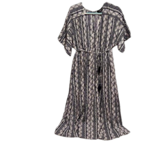 NWT Aakaa blue/white dolman sleeve maxi/midi dress sz M